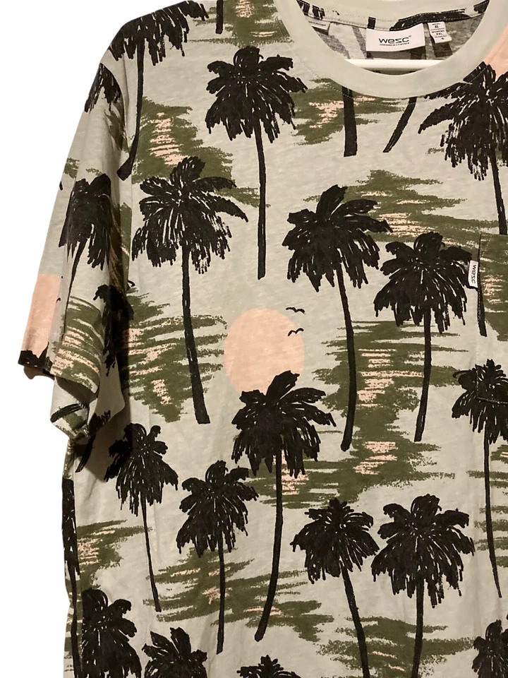 Мужская повседневная футболка с ретро-принтом размер XL пальмы WESC женская XXL - Изображение 4 из 4