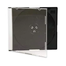 Maxtek Ultra Thin 5.2mm Slim Clear CD Jewel Case with Built in Black Tray, 10...