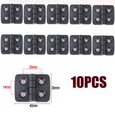 10X Small Hinges Plastic Black 2-Leaf Door Bearing Butt Cabinet Mini ABS Hinge Q