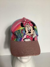Disney Minnie Mouse Rainbow Sparkle Adjustable Snapback Kids Youth Hat