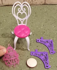 5pc REPL PIECES BARBIE MALIBU AVE BAKERY CORNICES~BISTRO CHAIR~PIE~CHANDELIER