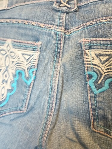 Damenjeans Medium Wash Boot Cut blau Größe 27 Schrittlänge 30 bestickte Taschen - Bild 5 von 20