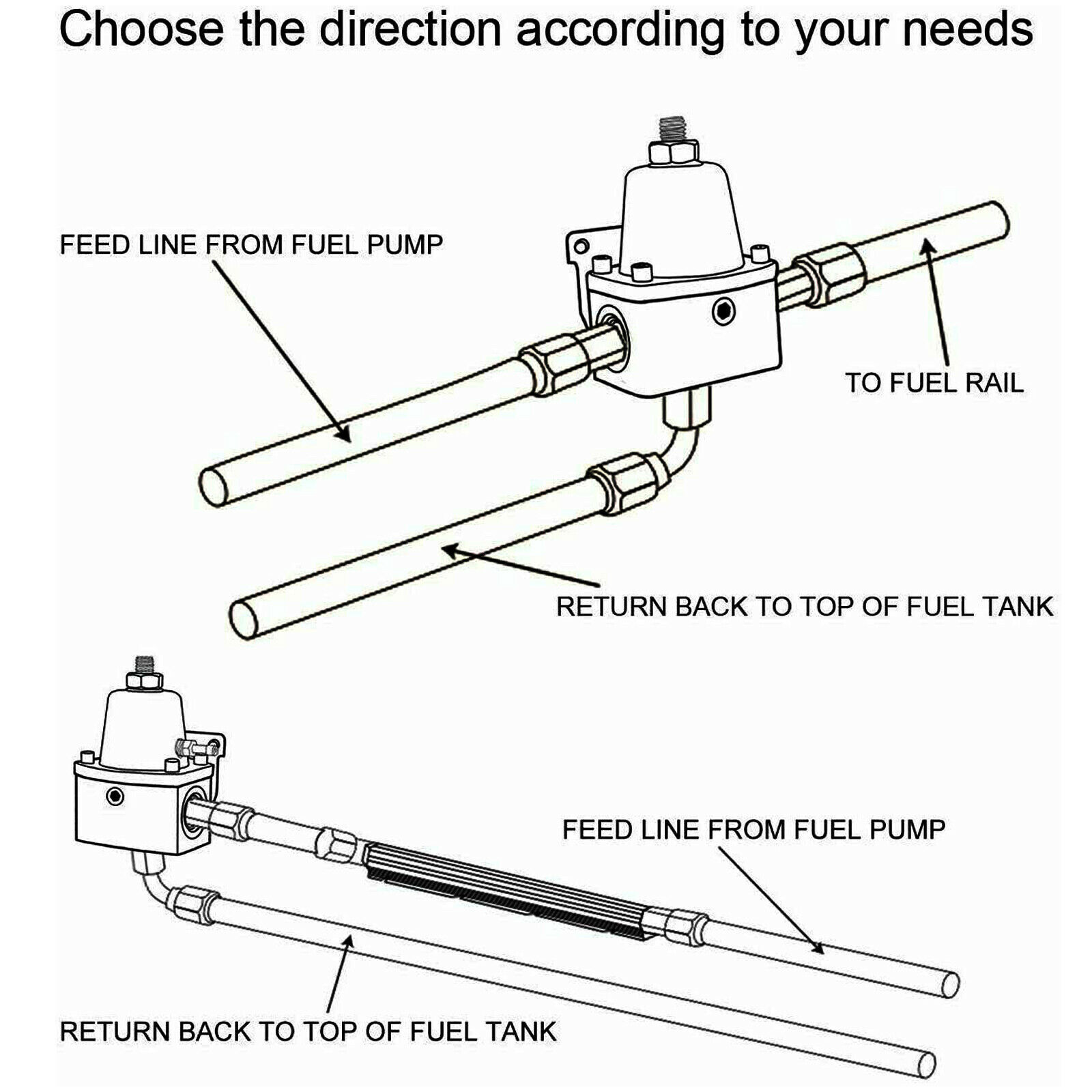 D Series Fuel Pressure Regulator Gauge Rail Line For Honda D15 D16