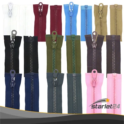 STARLET24 30 - 140 cm Kunststoff-Reißverschluss grob teilbar Zipper für Jacken Zelt Tasche