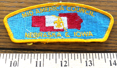 Mid America Council Boy Scout Patch Nebraska & Iowa 5'' x 2''