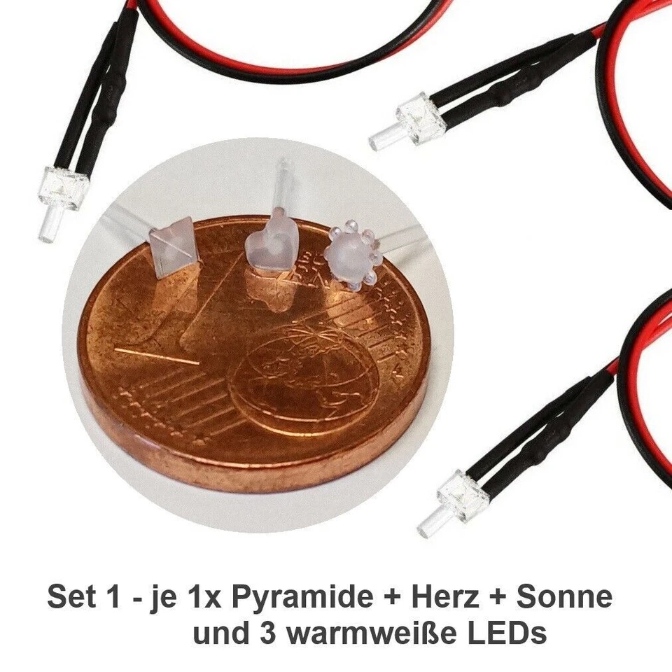 LED Wandlampen N TT 2-3mm für Häuser Gebäude Set 3 oder 6 Stück Auswahl Bausatz - Bild 4 von 4