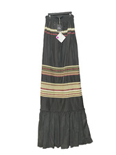 Maxi gonna donna Cristinaeffe nera a righe boho - taglia 42 - nuova con etichetta
