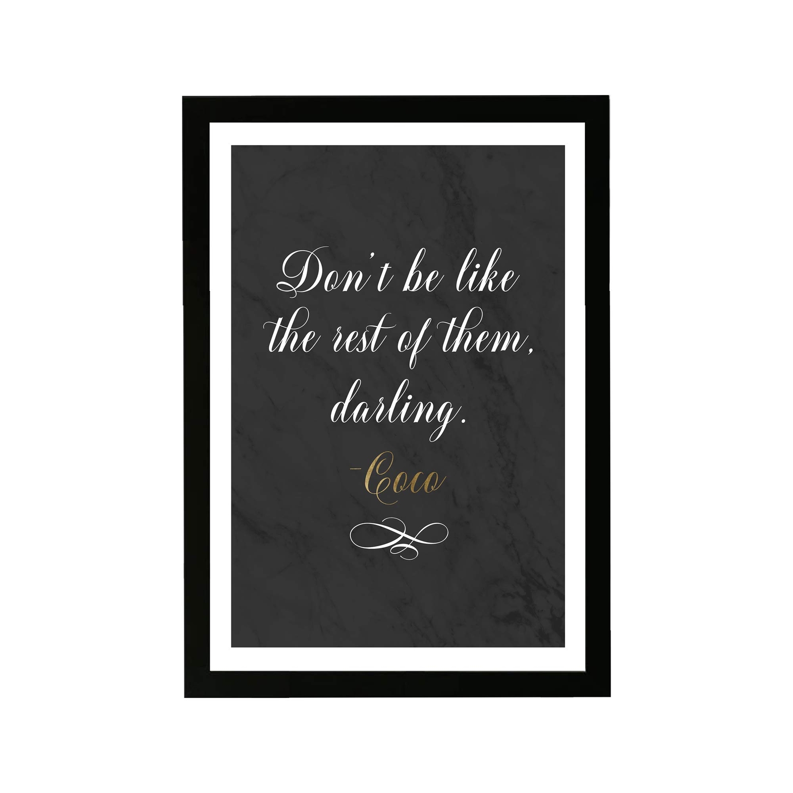 Typography and Quotes Framed Wall Art Prints 'Dont Be Like The Rest' Fashion ...
