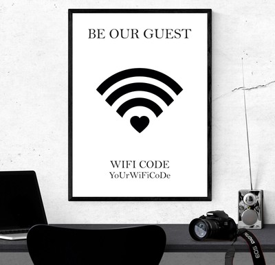 Personalised Wifi Code New Home Sign Picture Print Ebay