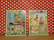VTG. GOLDEN WALT DISNEY SNOW WHITE  Bambi FRAME TRAY PUZZLES