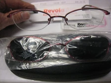 NEW Revolution Eyeglass Frame W/ Magnet sun shade  REV600 HOTP 49-18-140 w/case