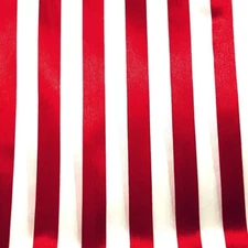 Striped Satin Red and White Fabric1 Inch Stripe 58" By The Yard Light Weight