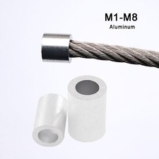 Aluminium Ferrules Steel Wire Rope Crimping Sleeve Round Hole Clamp 1mm - 8mm