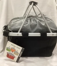 NEW Picnic Time Metro Basket Insulated Tote Collapsible Black 645-00-175
