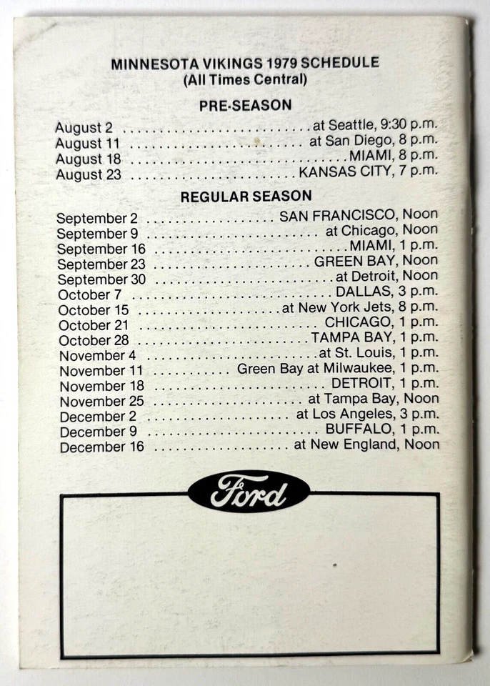 Minnesota Vikings 1979 Media Guide Book - Image 2 of 4
