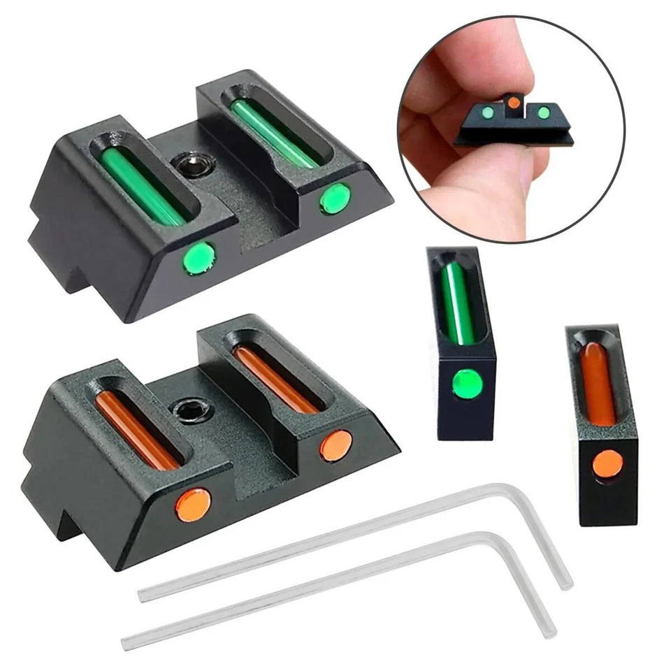 Glasfaser Visier vorne & hinten für Glock 17L 17 19 22 23 24 26 27 33 34 35 38 39