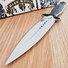 Begg Knives Filoso Fixed Knife 6" 1095HC Steel Dagger Blade Black Nylon Handle