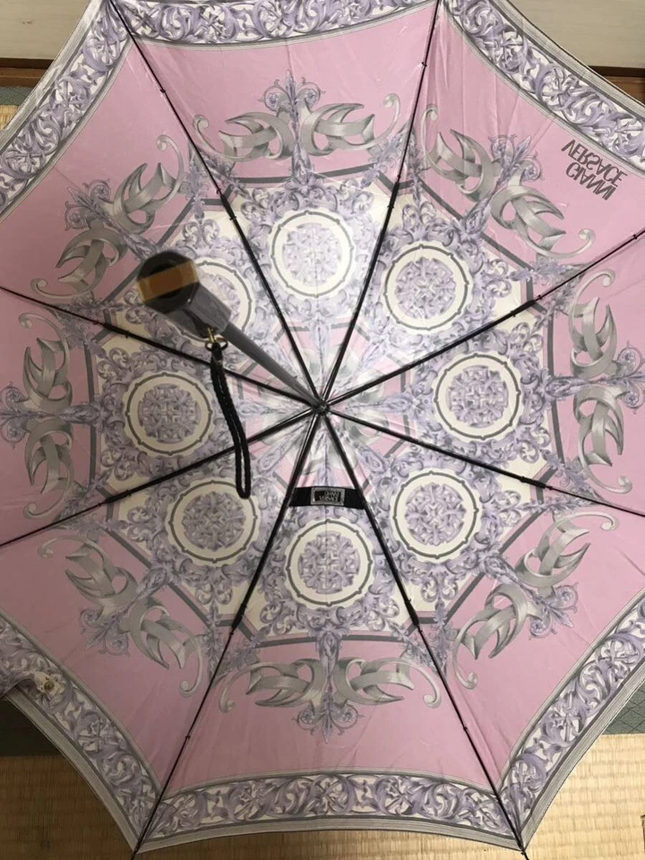 Auténtico Paraguas Plegable Gianni Versace Vintage Barroco Rosa Foto 3 de 4