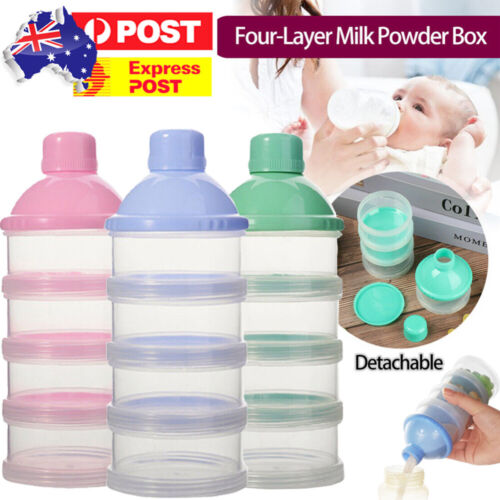3PCS Baby Milk Powder Formula Dispenser 4 Layers Feeding Box Case Food Container - Picture 1 of 20