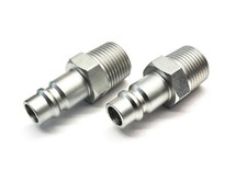Image of 3/8" BSPT Male Euro Quick Release Air Line Coupler Connector Pack of 2