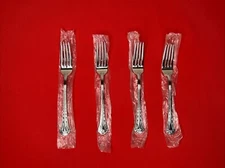 Temptations By Tara Floral Lace Flute Salad Forks Stainless Flatware Set Of 4