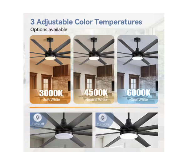 【C3】ASTRAEA Breezary 72-in Gold with Matte Black Blades LED Indoor/Outdoor