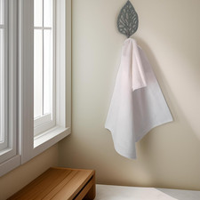 Cast Iron Leaf Hook for Wall - Metal Green Verdigris Patina Indoor Outdoor Na...