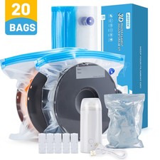 20 Pack 3D Printer Filament Storage Bag Vacuum Kit with 500mAh Electric Pump