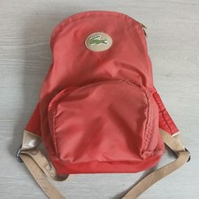 Lacoste Red Izod Vinyl Nylon Backpack Smaller Size