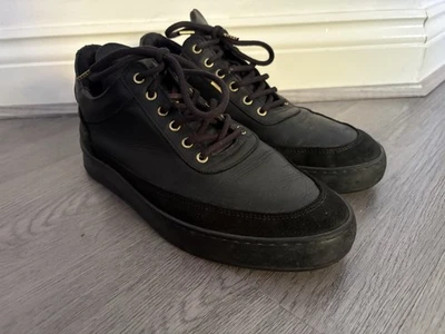 Filling Pieces Men’s Black Leather Trainers - Size Uk 8 - Image 1 of 4