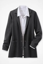 Coldwater Creek Knit Boyfriend Jacket color Black or Dover Red