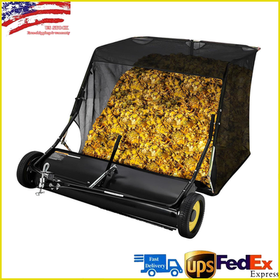 #ad #ad 42quot; 44quot; Tow Behind Lawn Sweeper Leaf Yard Collector Adjustable Sweeping Height $177.55