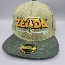 2017 Bioworld Official Legend Of Zelda Pixel Graphic Snapback Green Tweed Hat