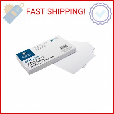 Business Source Plain Index Cards, White, 5 X 8