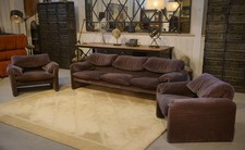 Ensemble canapé 3 places et deux fauteuils Maralunga par Vico Magistretti