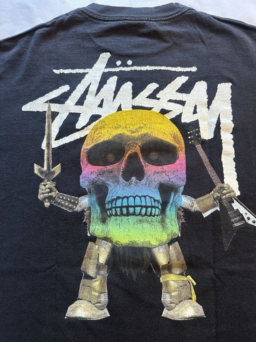 Vintage Stussy T Shirt Size XL Skull, Sword, Electric Guitar - Picture 7 of 9
