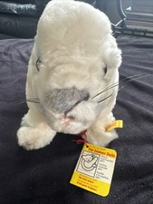 Vintage STEIFF YOUNG SEAL BABY "Cosy Heuler" Button Tag ID 5374/35 W. Germany