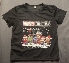 Image of Kids Marvel Christmas T-Shirt Size 3-4 Years Superheroes Children's Top Xmas New