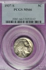 1937-S ~ Buffalo Nickel ~ PCGS MS66 ~ Superb GEM Luster & Color ~ A Real BLAZER