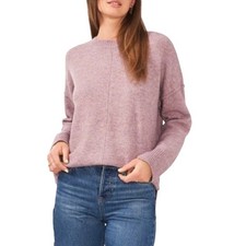 Vince Camuto Women's Front Seam Crewneck Oversized Knit Pink Sweater Large