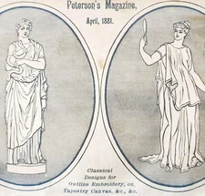 1881 Classical Embroidery Tapestry Pattern Victorian Crafts Woodcut Color DWQQ20