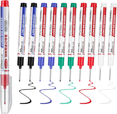 10 Stück Metall Markierstift Bohrlochmarker Tieflochmarker 20 mm Extralange Spit