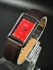 Vintage Classic Seiko Slim  Quartz Men's Wrist Watch-Roman Dial Brown Strap