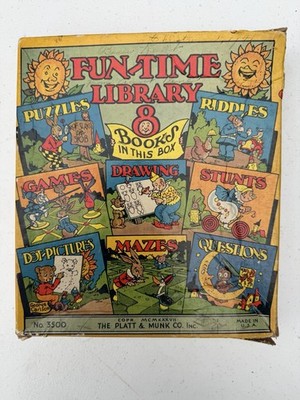 VINTAGE 6 FUN-TIME BUSY BOOK GAMES & PUZZLES George Carlson Platt & Munk 1937