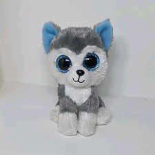 Ty Beanie Boos Slush Husky Gray White Blue Plush Stuffed Animal Toy