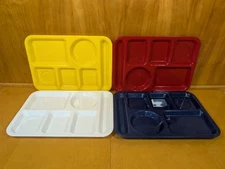 Vintage Cafeteria School Food Trays SiLite 614 VTG Lot Of 4 Compartment Style