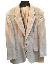 Johnny Carson Men  s Suit Jacket / Plaid Blazer 42R-44R Classic Fit Vintage Style