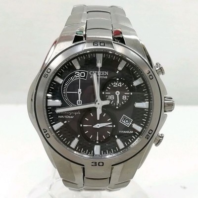 Citizen Titanium Eco-Drive Chronograph schwarzes Zifferblatt aus Japan