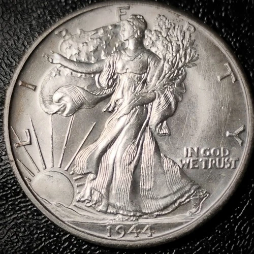1944 D Walking Liberty Half Dollar - Uncirculated - 90% Silver 50C