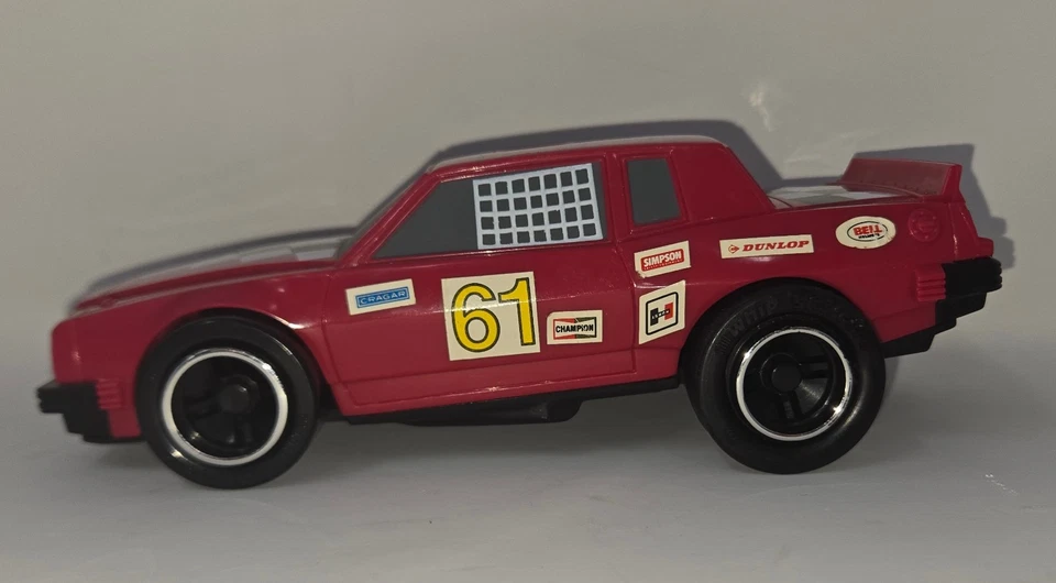 1985 Monte Carlo CFG Kenner Race Car #61 Pull Back Racer Red Plastic - Image 2 of 4